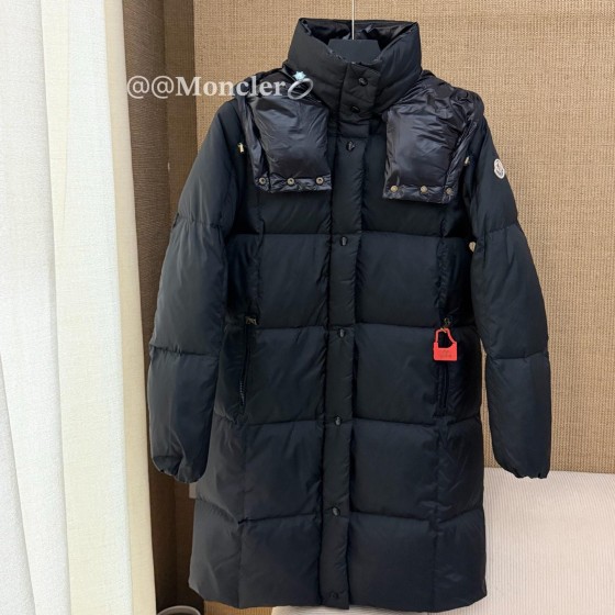 몽클레어 Litte 스퀘어 퀼팅 후드 롱 다운 재킷